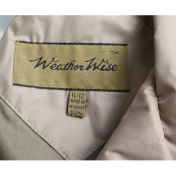 VINTAGE WOMEN'S BEIGE RAIN JACKET TRENCH COAT - WEATHER WISE - SIZE 11/12 - Picture 5 of 5
